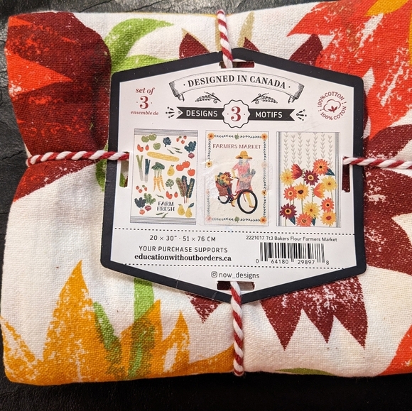 NEW Baker Floursack Dishtowels Vintage-like Kitchen farmer's Mkt Grandmacore - Picture 2 of 3